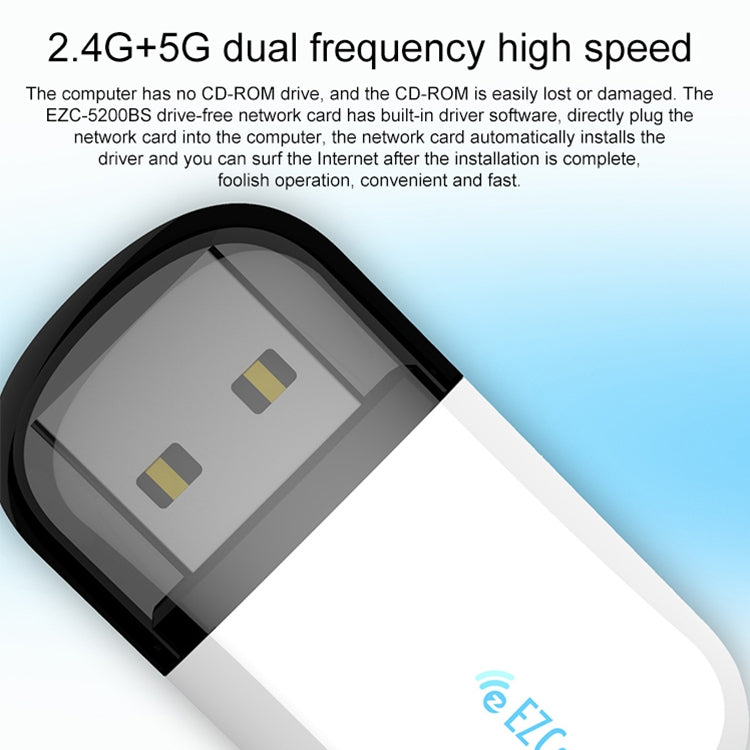 EZCast EZC-5200BS 600Mbps Dual Band WiFi + Bluetooth USB 2.0 Wireless Adapter EZCast EZC-5200BS 600Mbps Dual Band WiFi + Bluetooth USB 2.0 Wireless Adapter